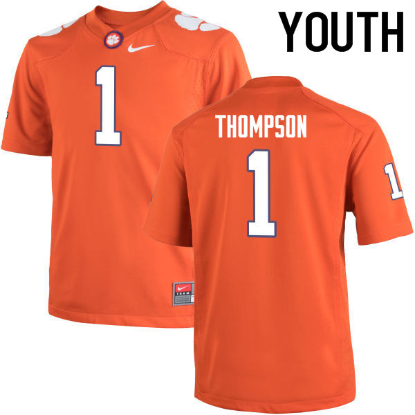 Youth Clemson Tigers #1 Trevion Thompson College Football Jerseys-Orange - Click Image to Close